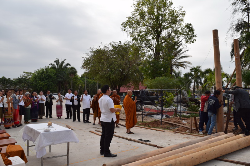 พิธียกเสาเอก เสาโท หอพระประทาน พระพุทธรูปประจำโรงเรียน